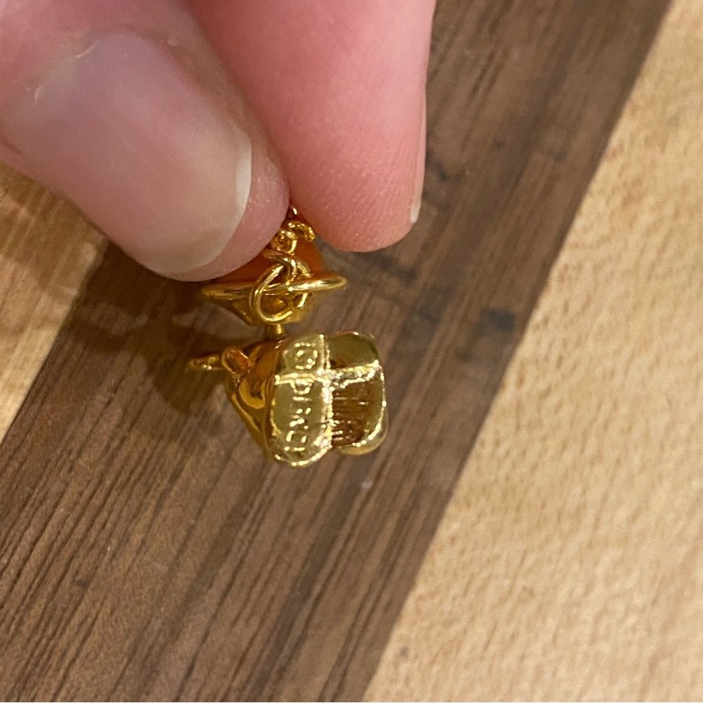 Disney Tie Tack with Chain Mickey Gold Tone MCM Vintage Men's Accessories - Picture 3 of 5